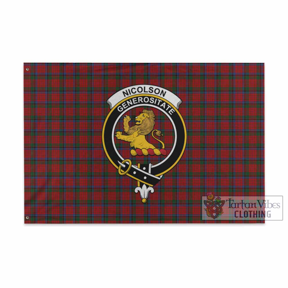 Nicolson Tartan House Flag with Family Crest - Tartan Vibes Clothing