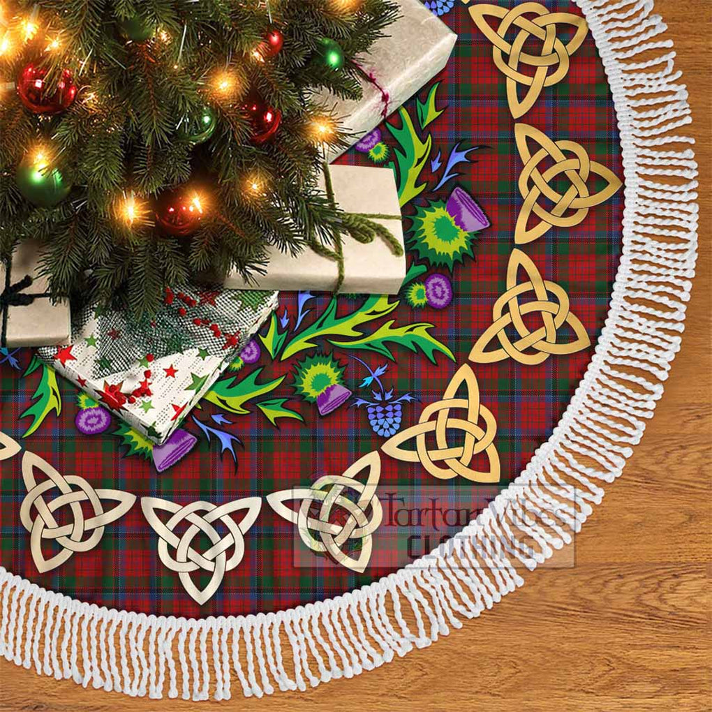 Tartan Vibes Clothing Nicolson Tartan Christmas Tree Skirt with Thistle Celtic Knot Style