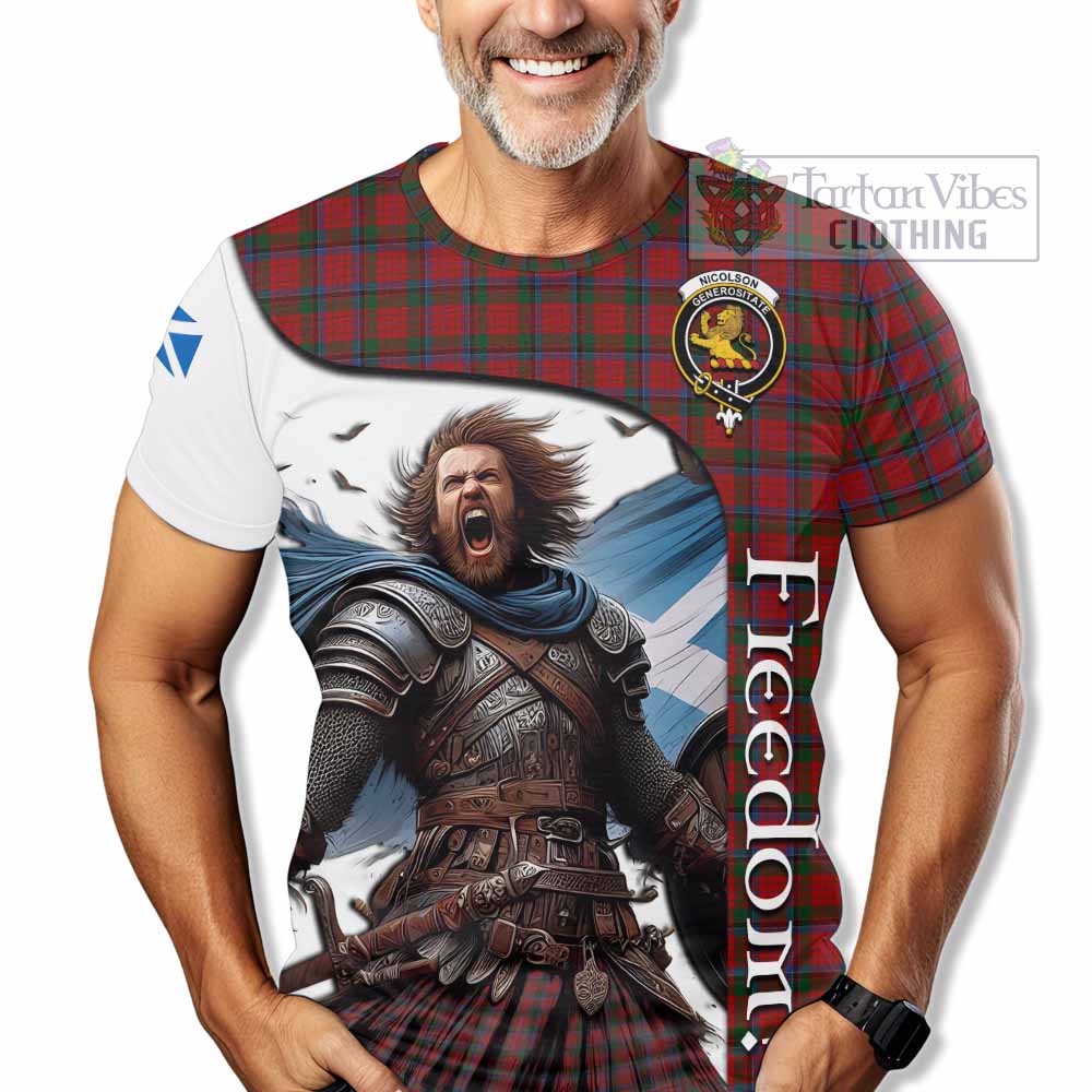 Nicolson Crest Tartan T-Shirt Inspired by the Freedom of Scottish Warrior