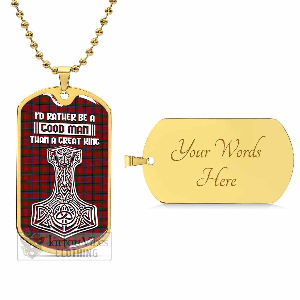 Tartan Vibes Clothing Nicolson Tartan Dog Tag Necklace Viking Mjolnir Style