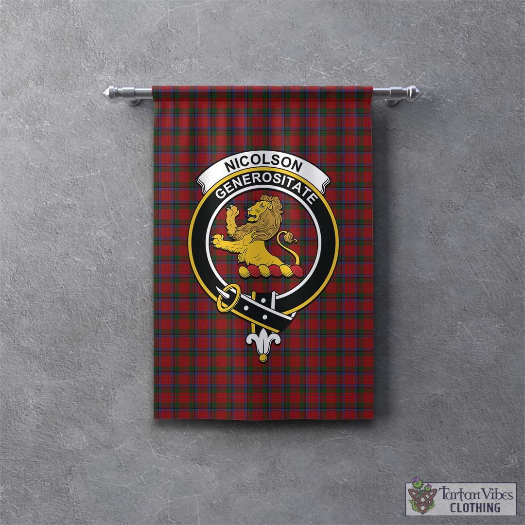 Tartan Vibes Clothing Nicolson Tartan Gonfalon, Tartan Banner with Family Crest