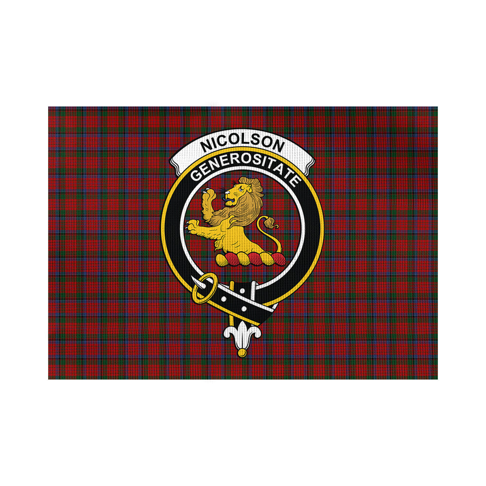 Nicolson Tartan Flag with Family Crest - Tartan Vibes Clothing