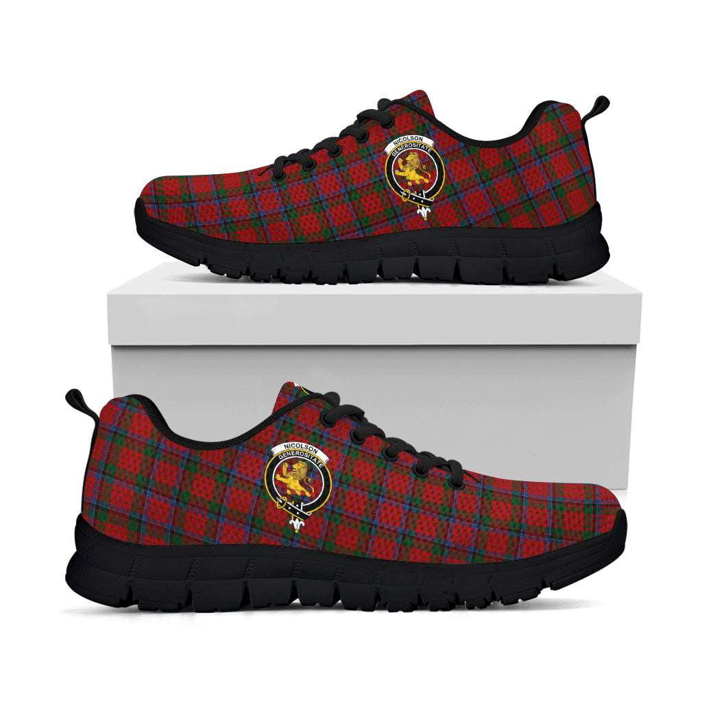 Nicolson Tartan Sneakers with Family Crest - Tartan Vibes Clothing