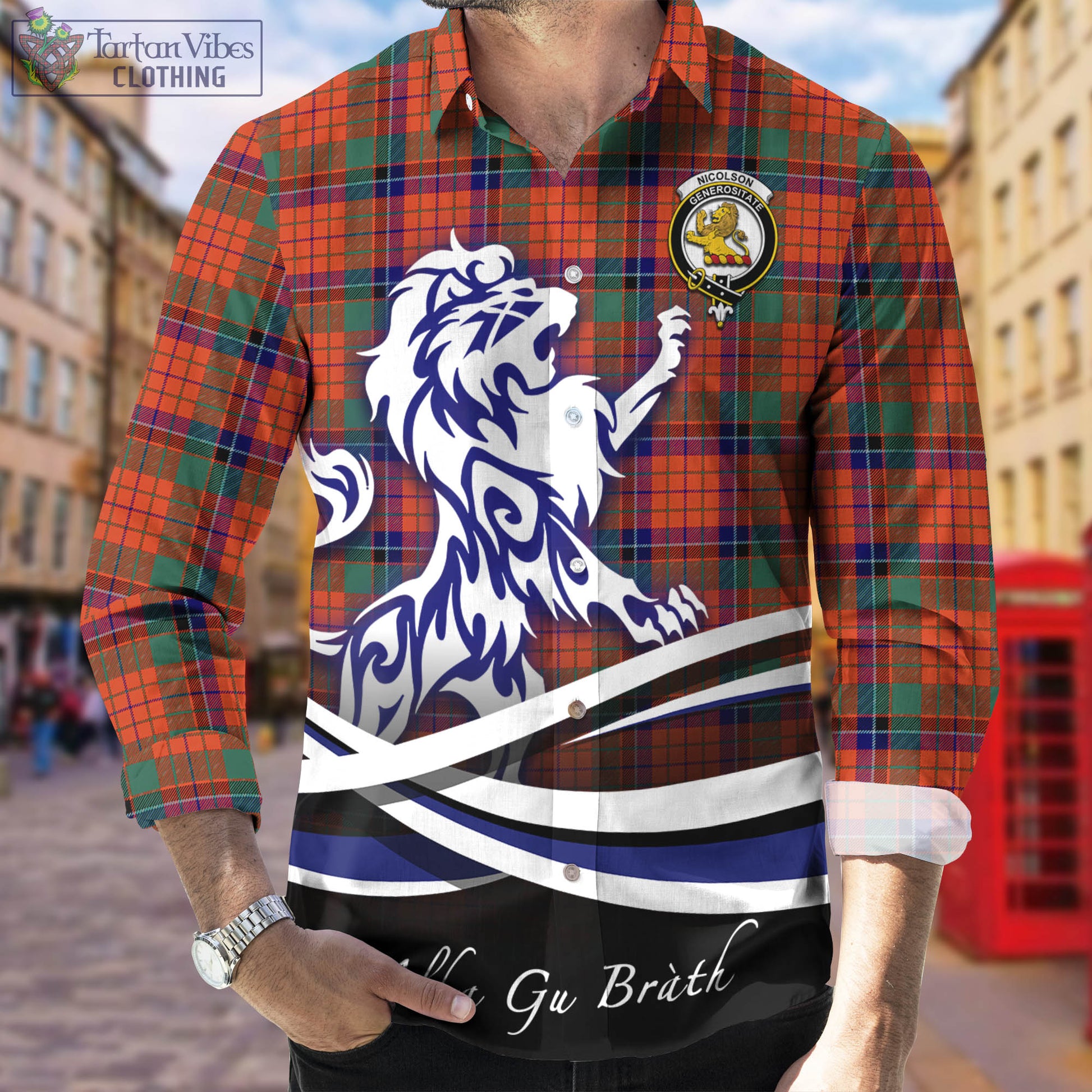 nicolson-ancient-tartan-long-sleeve-button-up-shirt-with-alba-gu-brath-regal-lion-emblem