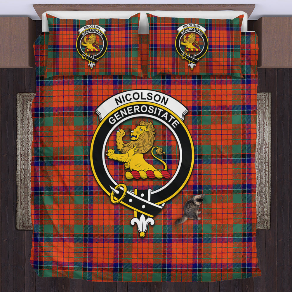 nicolson-ancient-tartan-bedding-set-with-family-crest