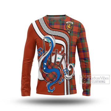 Nicolson Ancient Tartan Long Sleeve T-Shirt with Epic Bagpipe Style