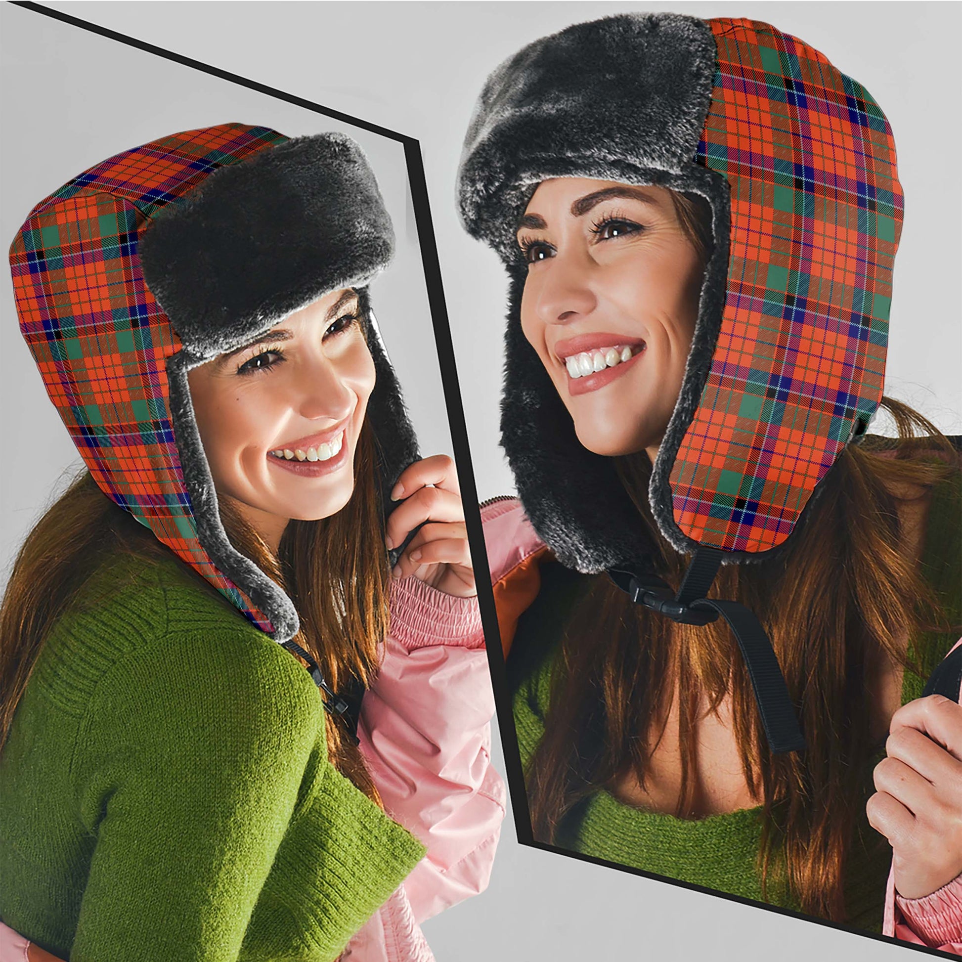 Nicolson Ancient Tartan Winter Trapper Hat Winter Trapper Hat Universal Fit Circumference 22.8in (58cm) - Tartanvibesclothing