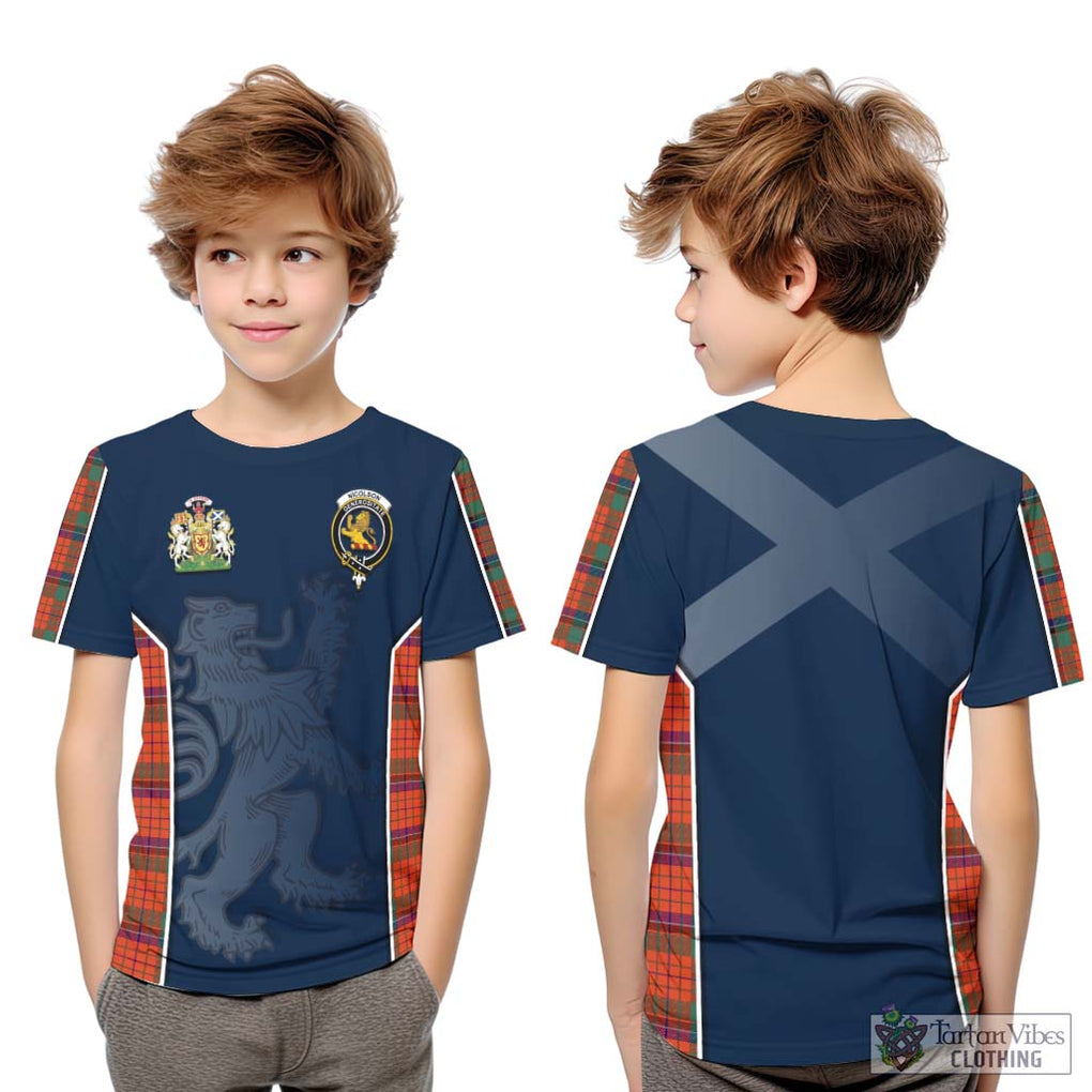 Nicolson Ancient Tartan Kid T-Shirt with Family Crest and Lion Rampant Vibes Sport Style Youth XL Size14 - Tartan Vibes Clothing