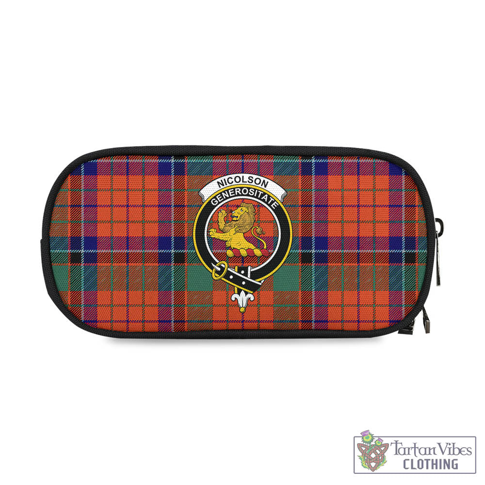 Tartan Vibes Clothing Nicolson Ancient Tartan Pen and Pencil Case with Family Crest