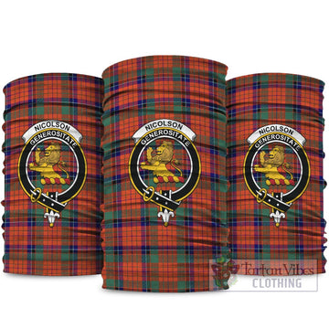 Nicolson Ancient Tartan Neck Gaiters, Tartan Bandanas, Tartan Head Band with Family Crest