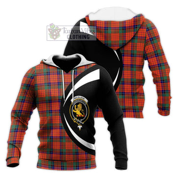 Nicolson Ancient Tartan Knitted Hoodie with Family Crest Circle Style