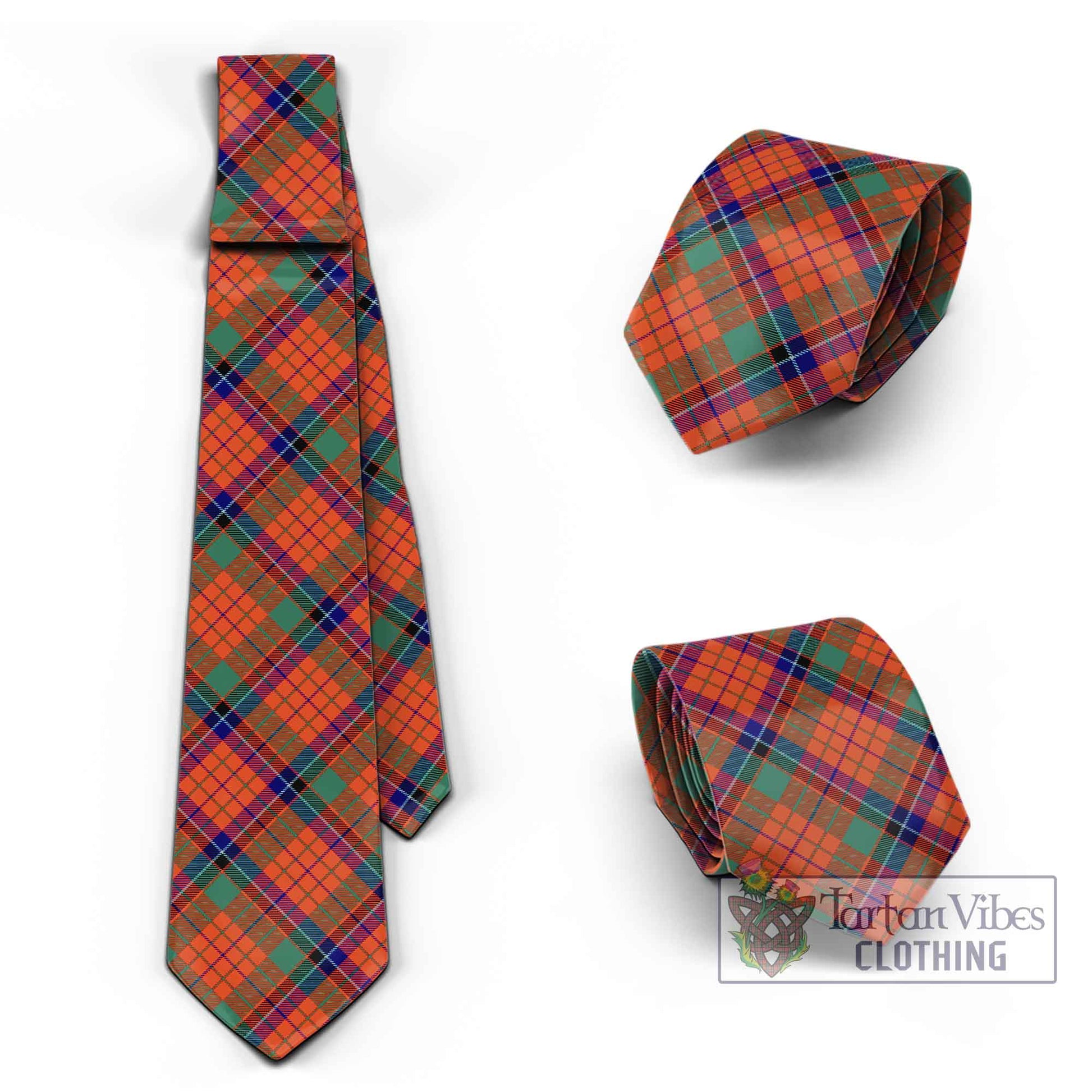 Tartan Vibes Clothing Nicolson Ancient Tartan Classic Necktie Cross Style