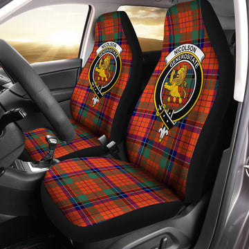 Nicolson Ancient Tartan Car Seat Cover with Family Crest