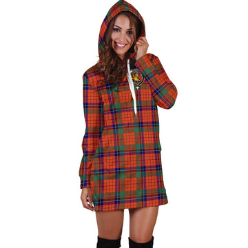 Nicolson Ancient Tartan Hoodie Dress with Family Crest