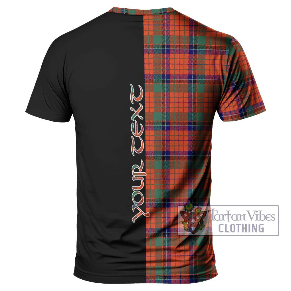 Nicolson Ancient Tartan T-Shirt with Family Crest and Half Of Me Style - Tartanvibesclothing Shop