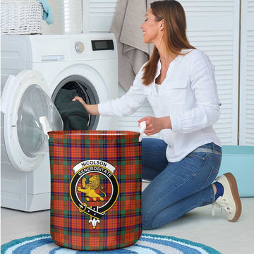 Nicolson Ancient Tartan Laundry Basket with Family Crest