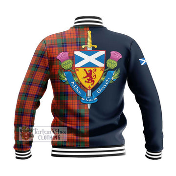 Nicolson Ancient Tartan Baseball Jacket with Scottish Lion Royal Arm Half Style