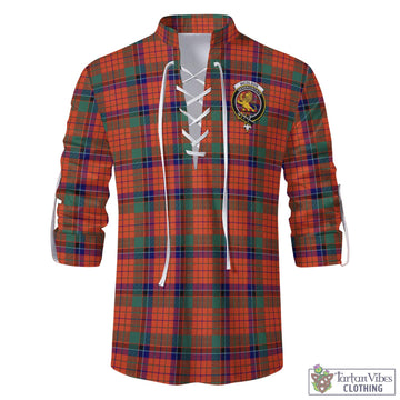 Nicolson Ancient Tartan Men's Scottish Traditional Jacobite Ghillie Kilt Shirt with Family Crest