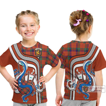 Nicolson Ancient Tartan Kid T-Shirt with Epic Bagpipe Style