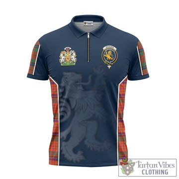 Nicolson Ancient Tartan Zipper Polo Shirt with Family Crest and Lion Rampant Vibes Sport Style