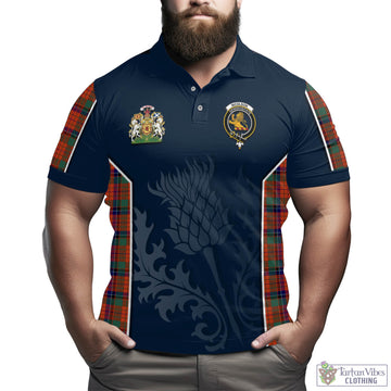 Nicolson Ancient Tartan Men's Polo Shirt with Family Crest and Scottish Thistle Vibes Sport Style