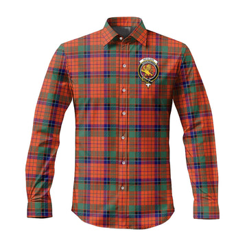 Nicolson Ancient Tartan Long Sleeve Button Up Shirt with Family Crest