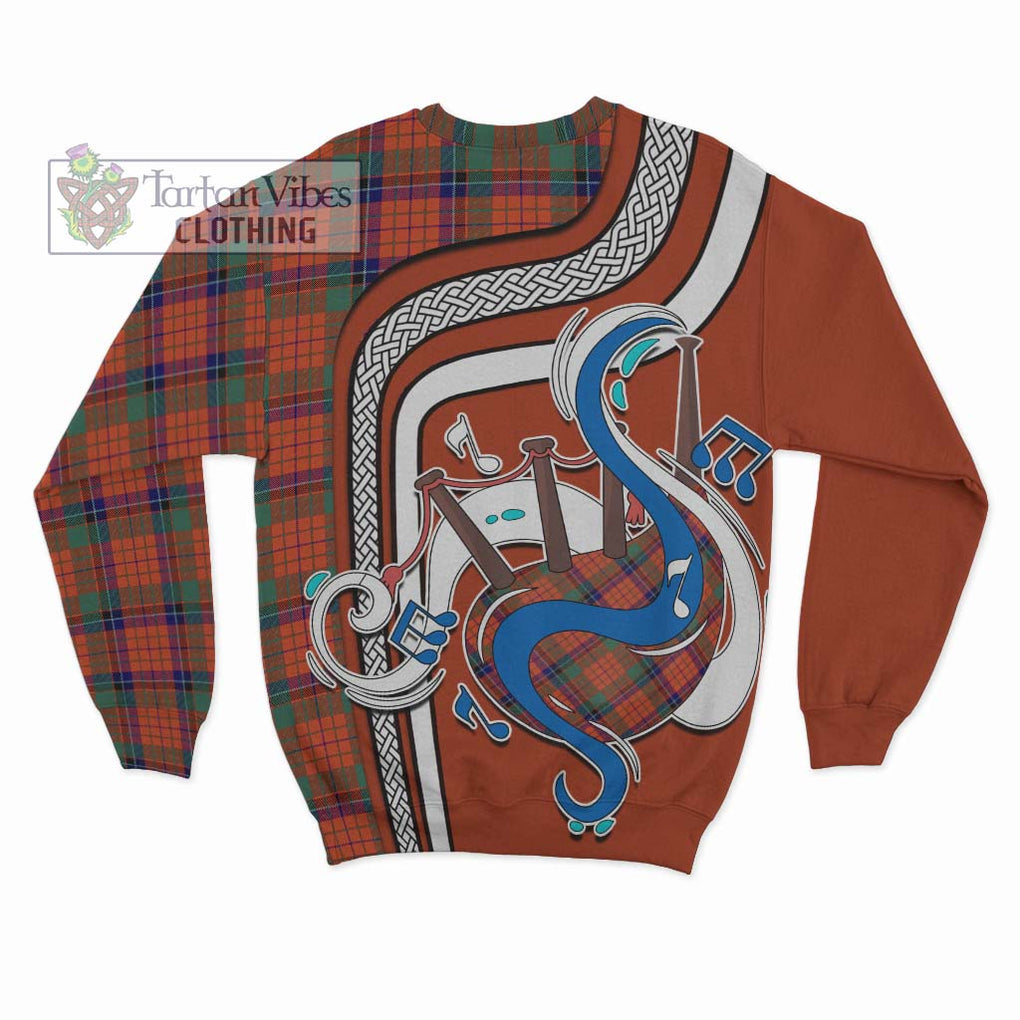 Tartan Vibes Clothing Nicolson Ancient Tartan Sweatshirt with Epic Bagpipe Style