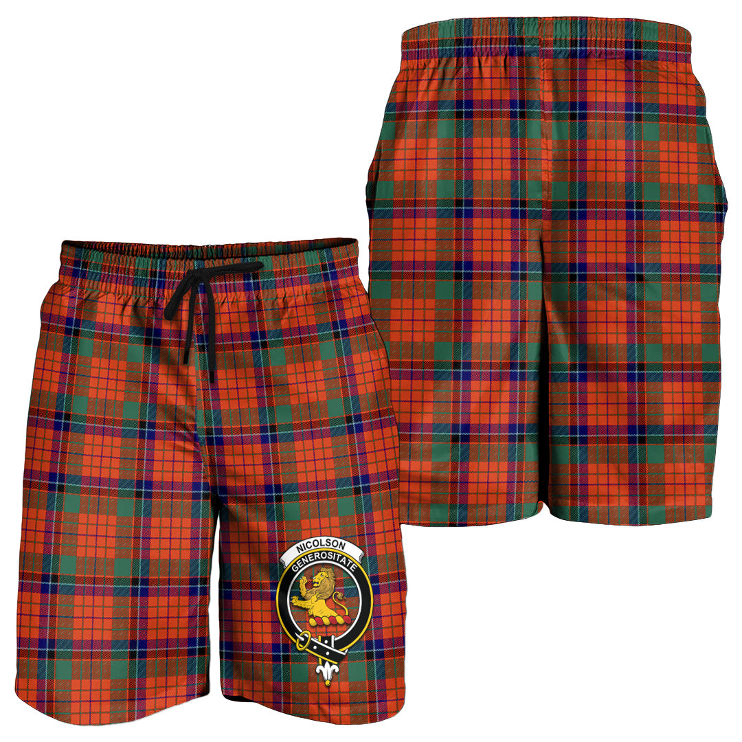 nicolson-ancient-tartan-mens-shorts-with-family-crest