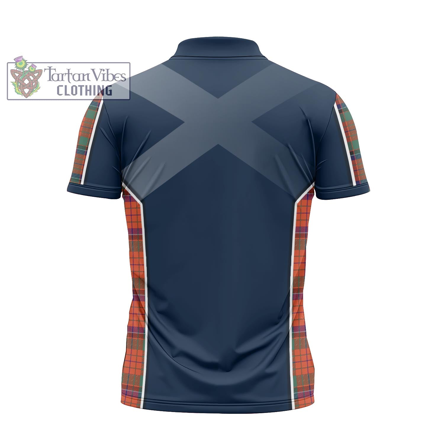 Tartan Vibes Clothing Nicolson Ancient Tartan Zipper Polo Shirt with Family Crest and Scottish Thistle Vibes Sport Style