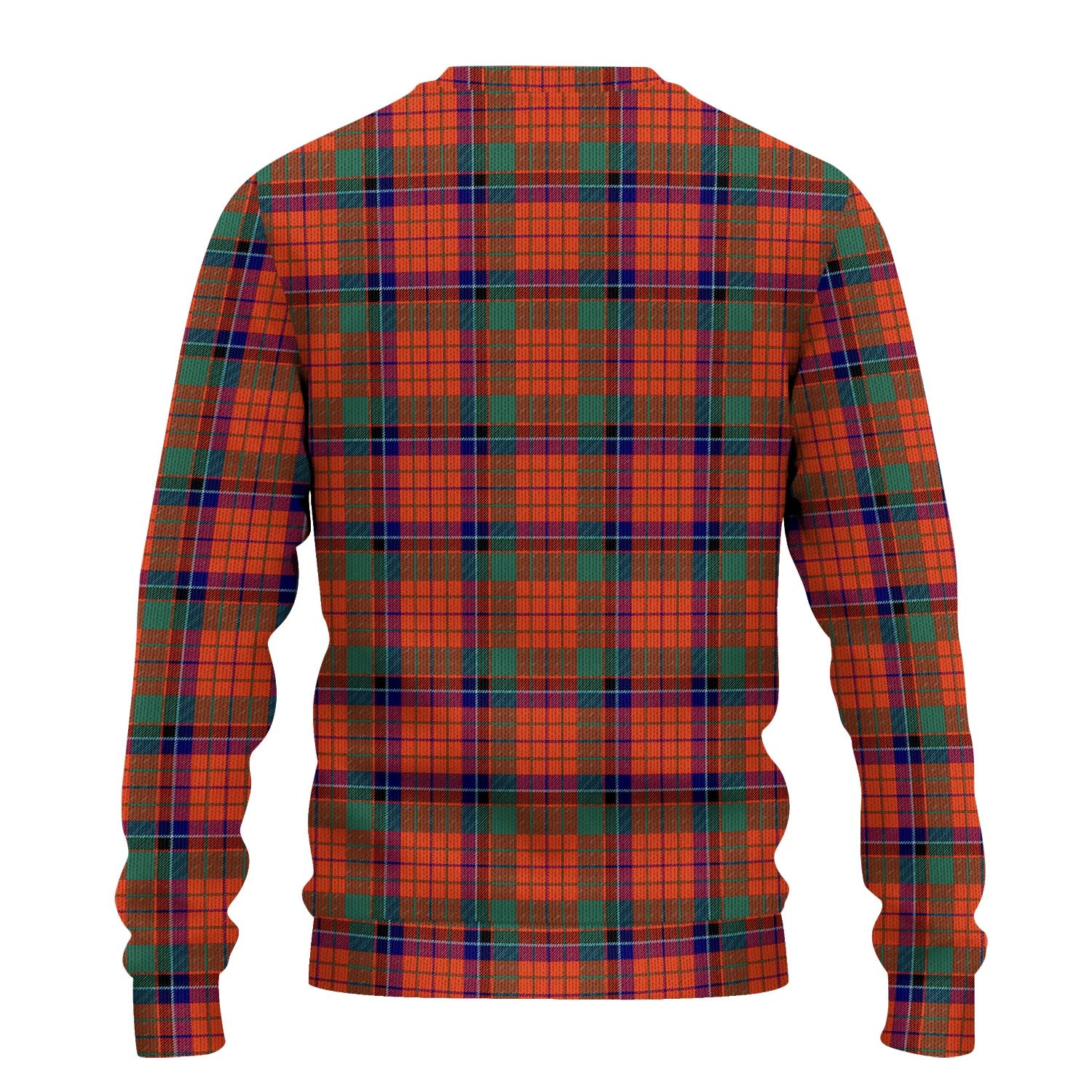 Nicolson Ancient Tartan Knitted Sweater with Family Crest - Tartanvibesclothing