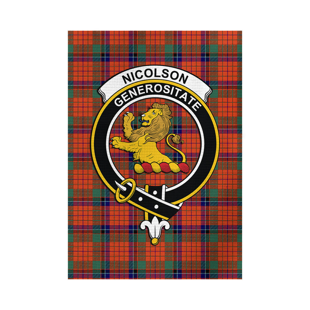 nicolson-ancient-tartan-flag-with-family-crest