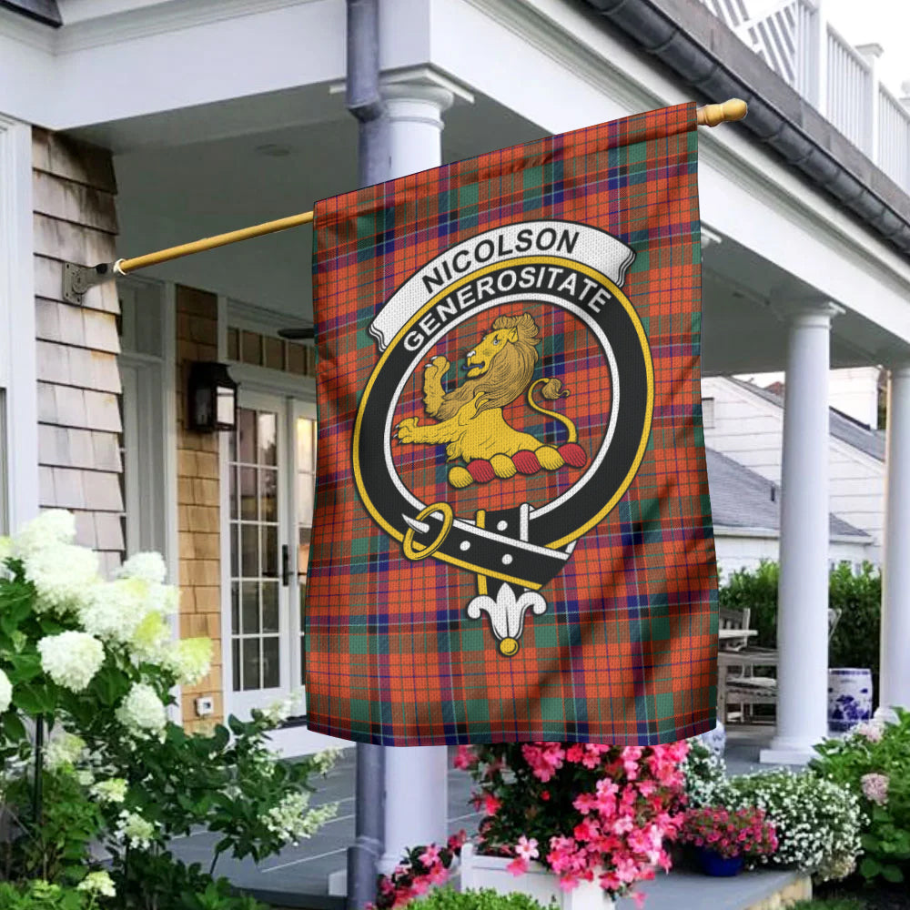 nicolson-ancient-tartan-flag-with-family-crest