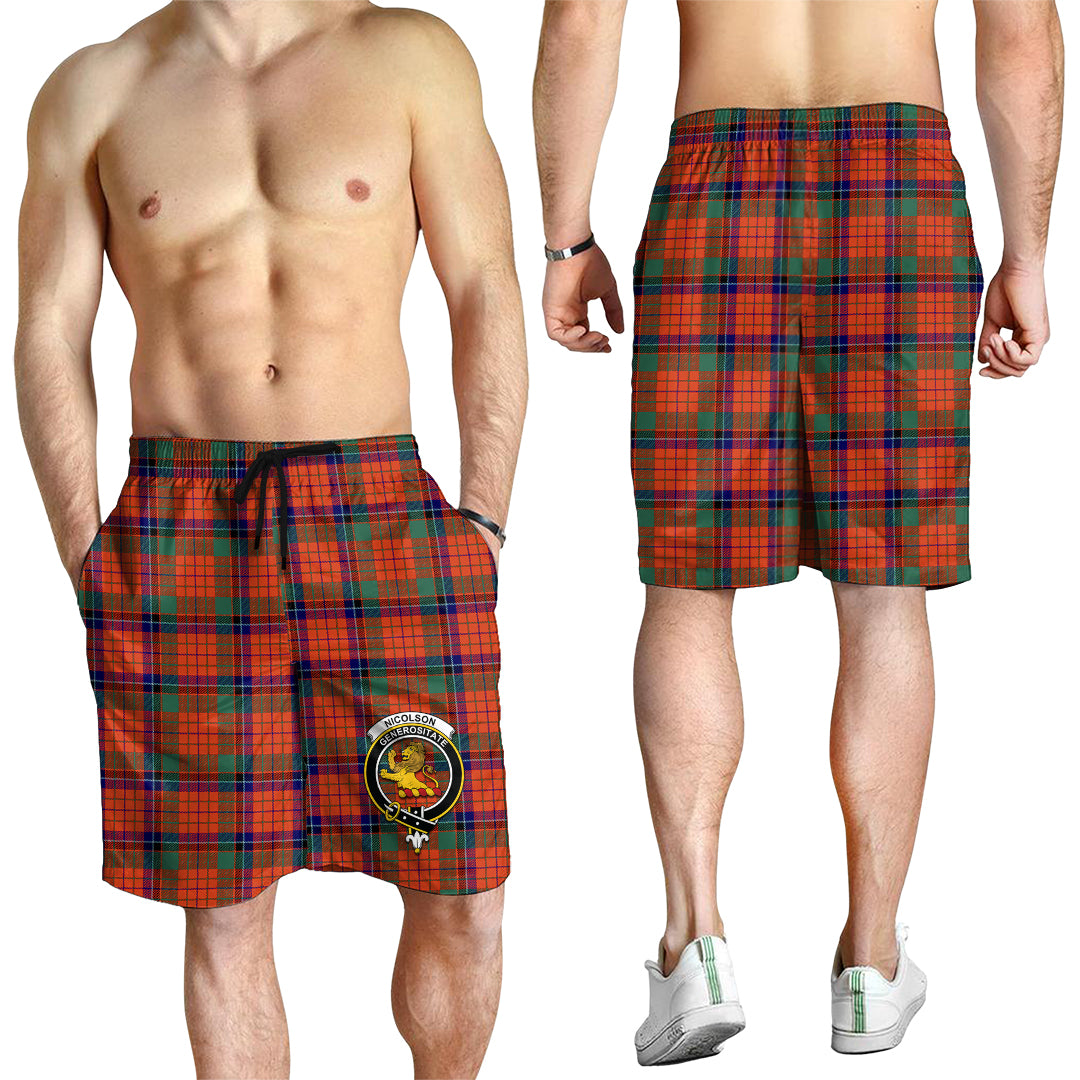 nicolson-ancient-tartan-mens-shorts-with-family-crest