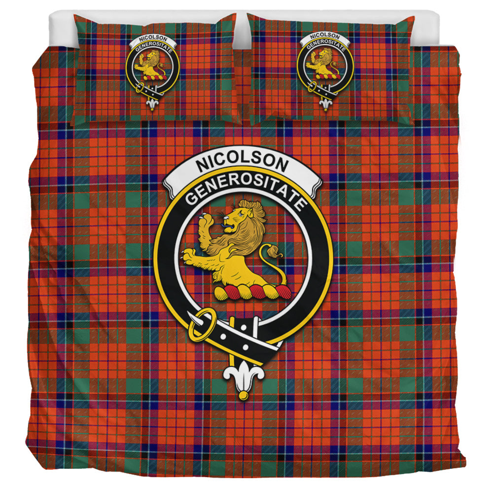 nicolson-ancient-tartan-bedding-set-with-family-crest