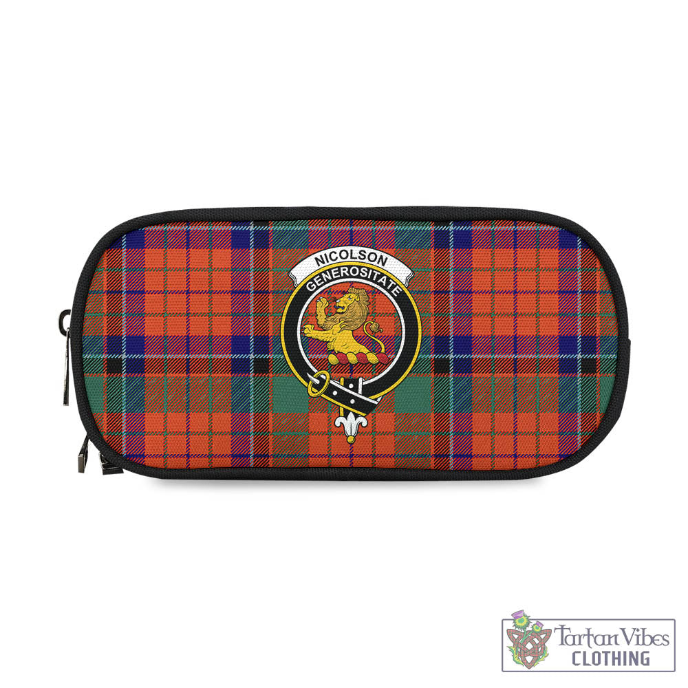 Tartan Vibes Clothing Nicolson Ancient Tartan Pen and Pencil Case with Family Crest