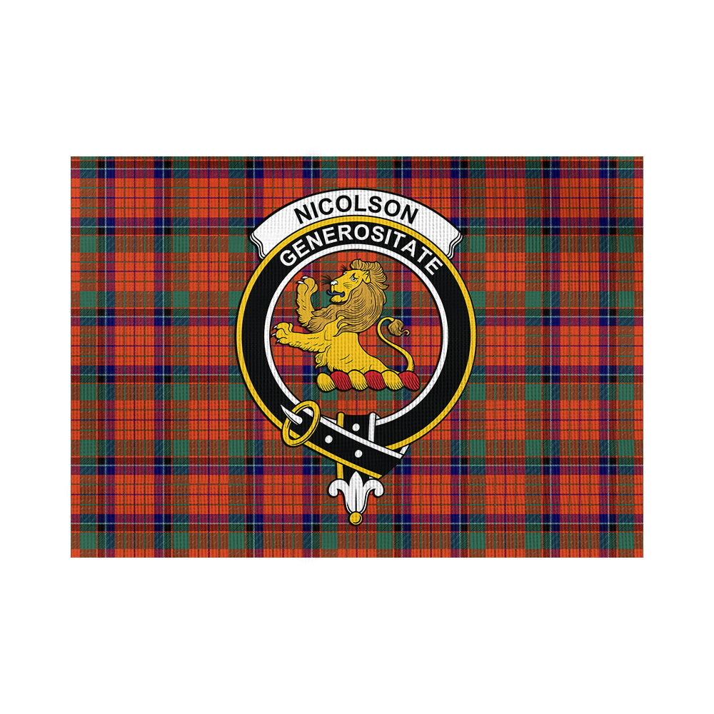 nicolson-ancient-tartan-flag-with-family-crest