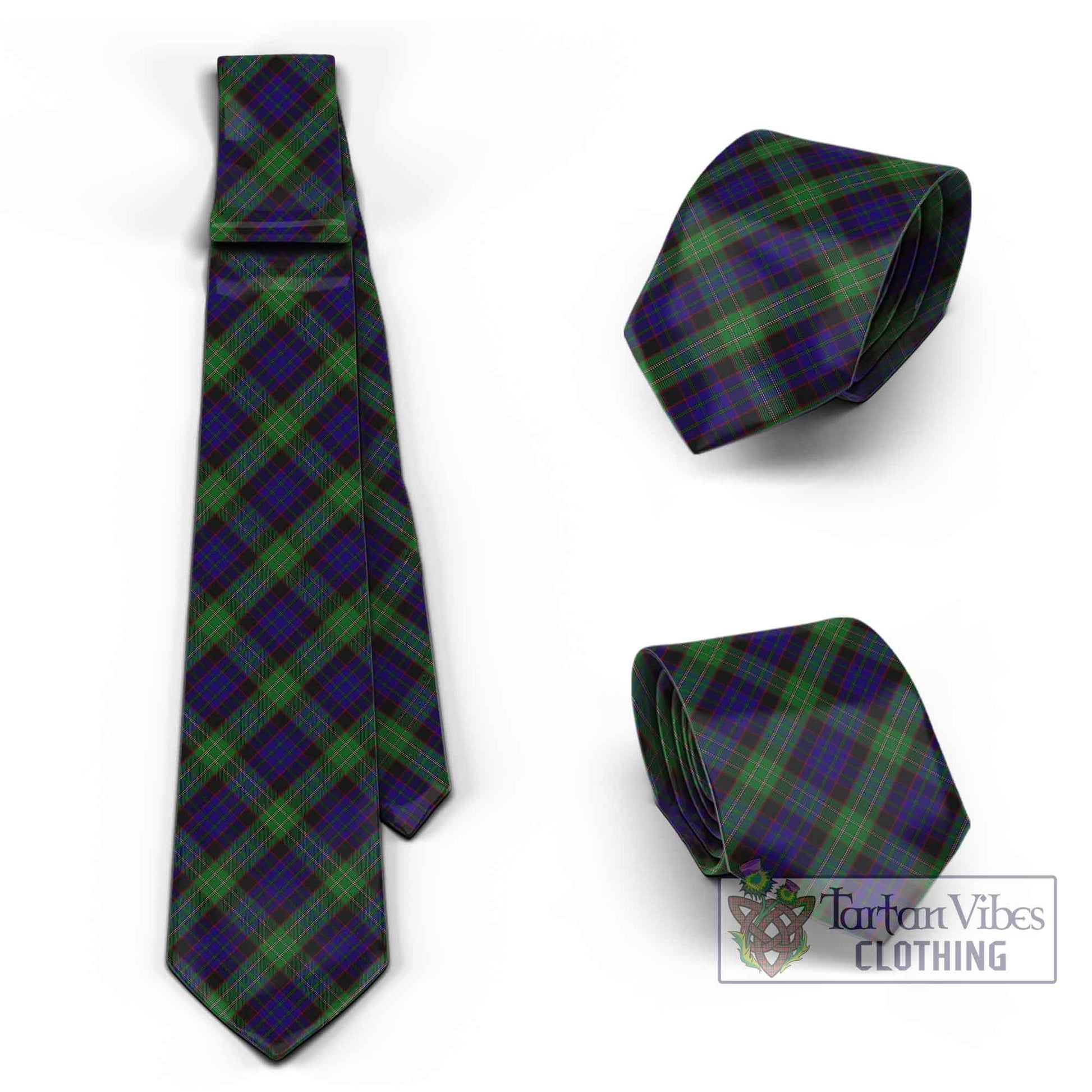 Tartan Vibes Clothing Nicolson Green Hunting Tartan Classic Necktie Cross Style