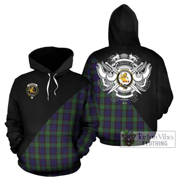 Nicolson Green Hunting Tartan Hoodie with Family Crest and Military Logo Style