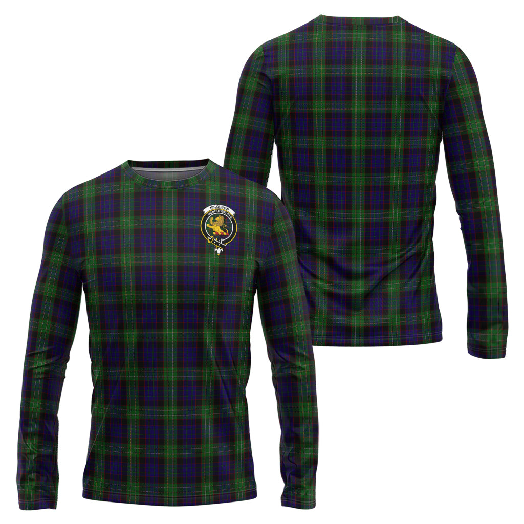 nicolson-green-hunting-tartan-long-sleeve-t-shirt-with-family-crest