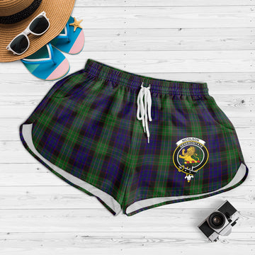 Nicolson Green Hunting Tartan Womens Shorts with Family Crest