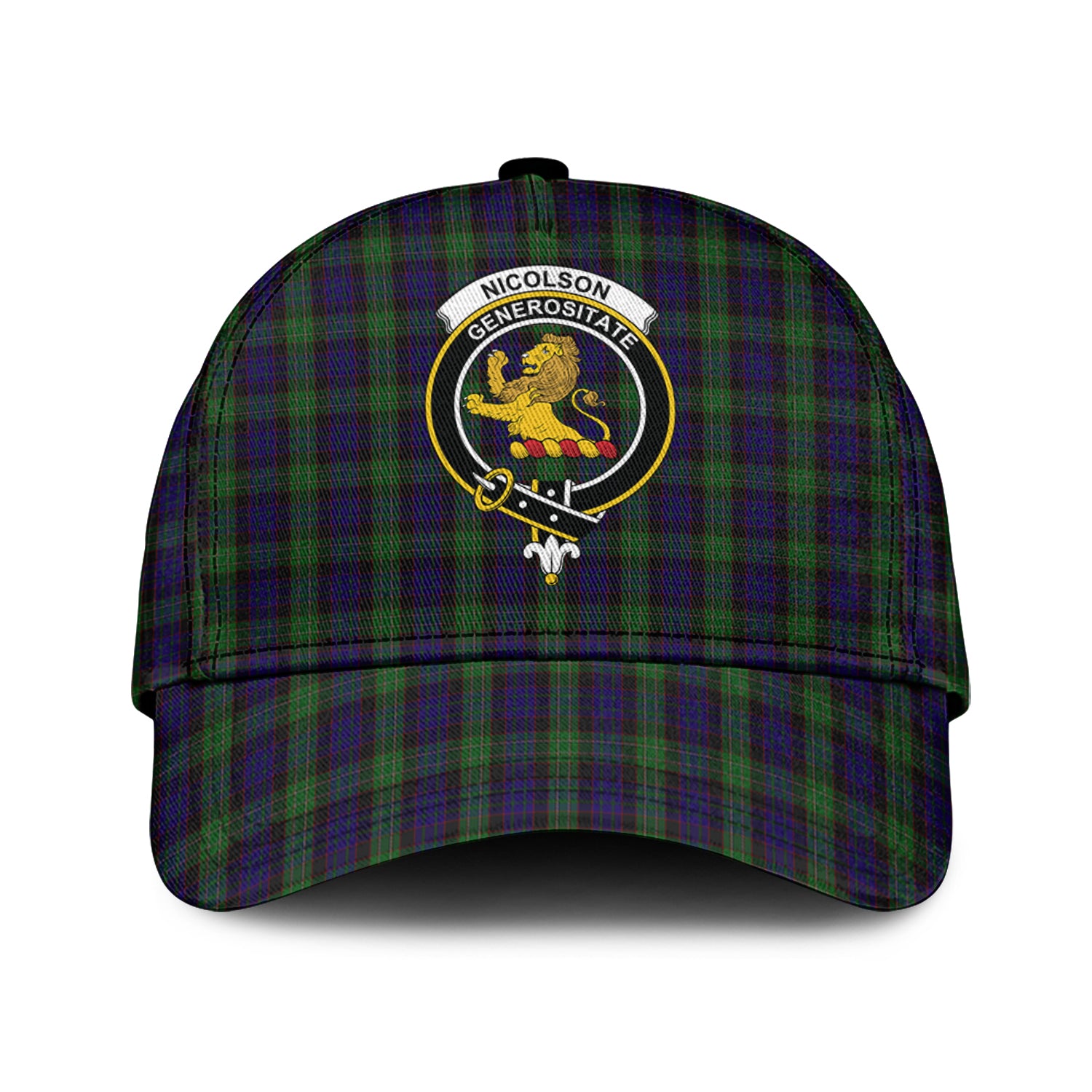 Nicolson Green Hunting Tartan Classic Cap with Family Crest Classic Cap Universal Fit - Tartan Vibes Clothing