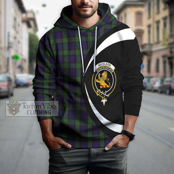 Nicolson Green Hunting Tartan Hoodie with Family Crest Circle Style