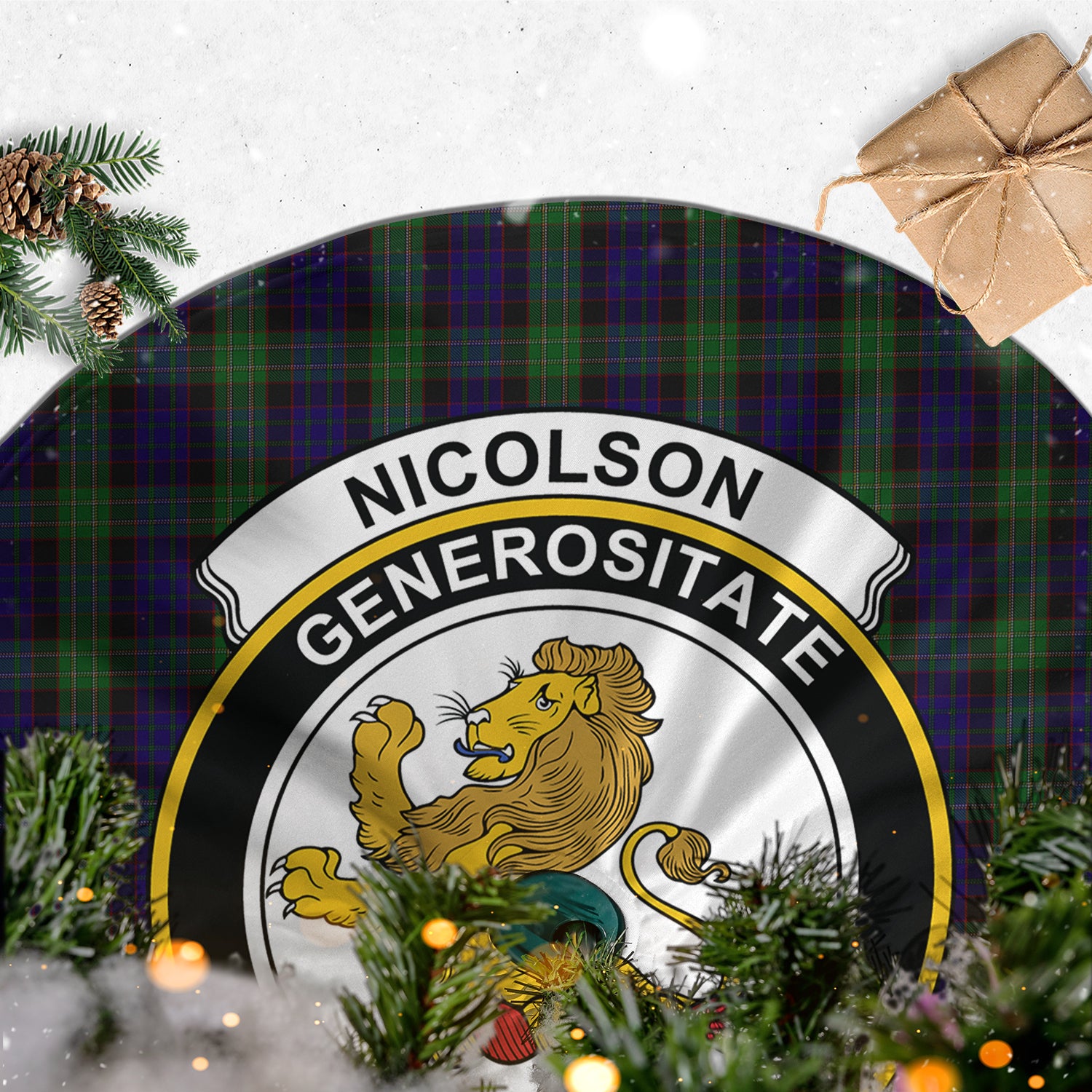 nicolson-green-hunting-tartan-christmas-tree-skirt-with-family-crest