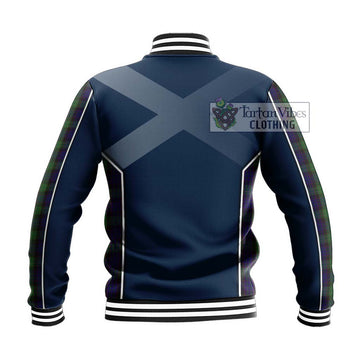 Nicolson Green Hunting Tartan Baseball Jacket with Family Crest and Lion Rampant Vibes Sport Style