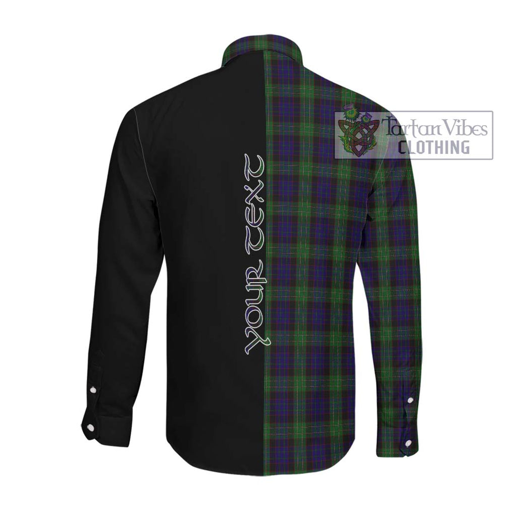 Nicolson Green Hunting Tartan Long Sleeve Button Shirt with Family Crest and Half Of Me Style Men's Shirt - Tartanvibesclothing Shop