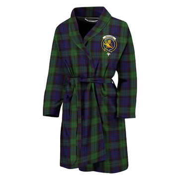 Nicolson Green Hunting Tartan Bathrobe with Family Crest