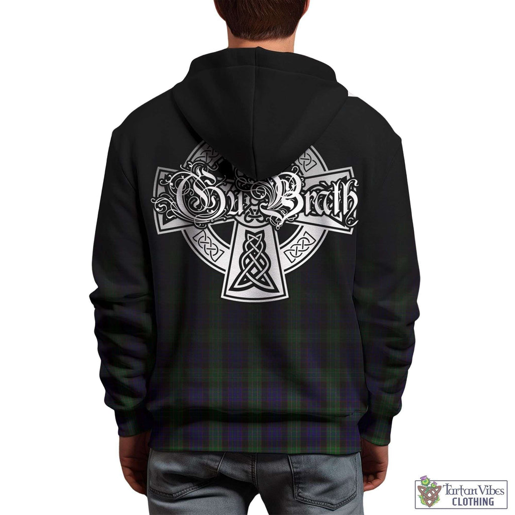 Tartan Vibes Clothing Nicolson Green Hunting Tartan Hoodie Featuring Alba Gu Brath Family Crest Celtic Inspired