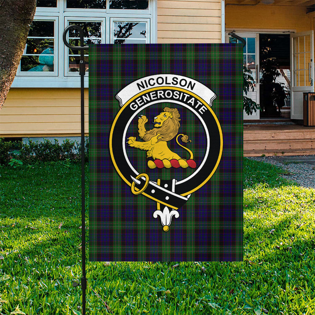 Nicolson Green Hunting Tartan Flag with Family Crest - Tartan Vibes Clothing