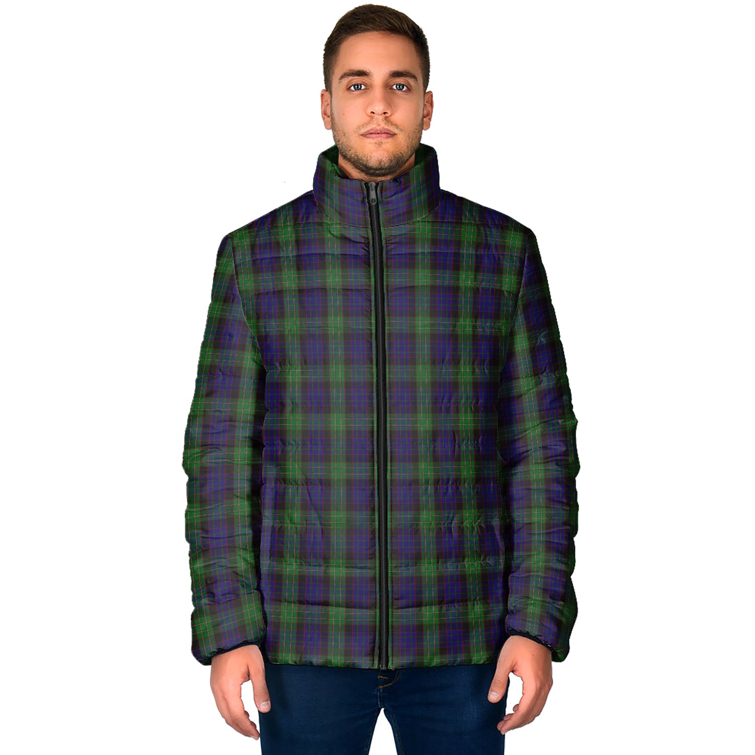 Nicolson Green Hunting Tartan Padded Jacket - Tartan Vibes Clothing