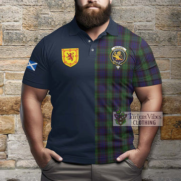 Nicolson Green Hunting Tartan Polo Shirt Alba with Scottish Lion Royal Arm Half Style